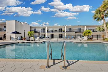 Clean blue swimming pool